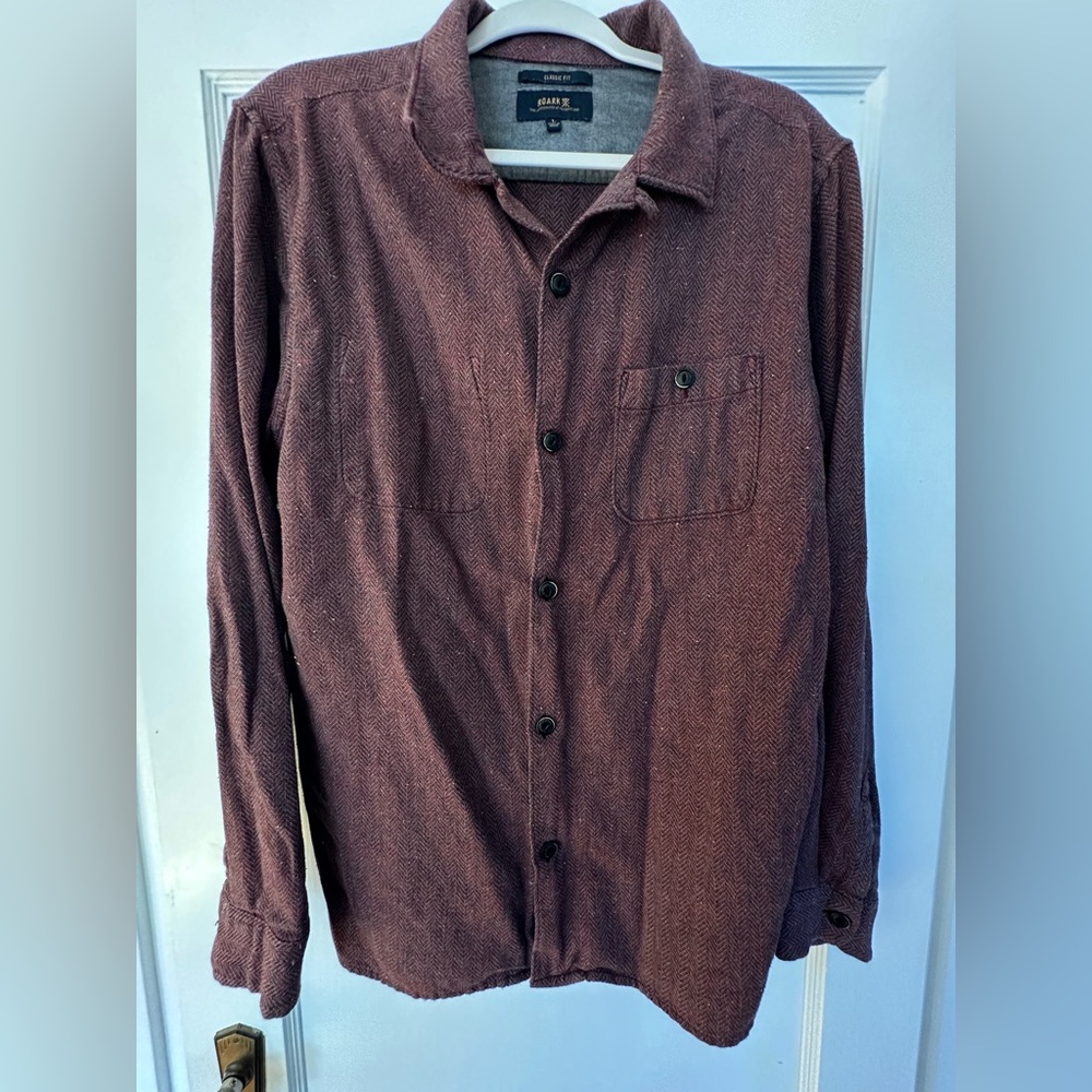 Roark Maroon Casual Button-Down Shirt